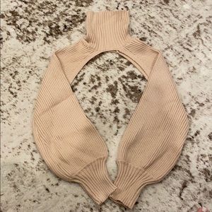 Turtleneck cropped sweater arm warmer